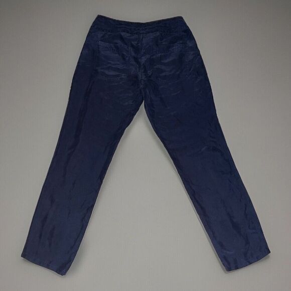 Theory (4) Woman’s Blue Cropped Navy Pants Silk Formal Teacher Formal - Picture 1 of 15